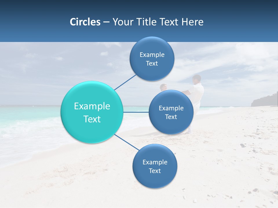 A Man And Woman On A Beach Holding Hands PowerPoint Template