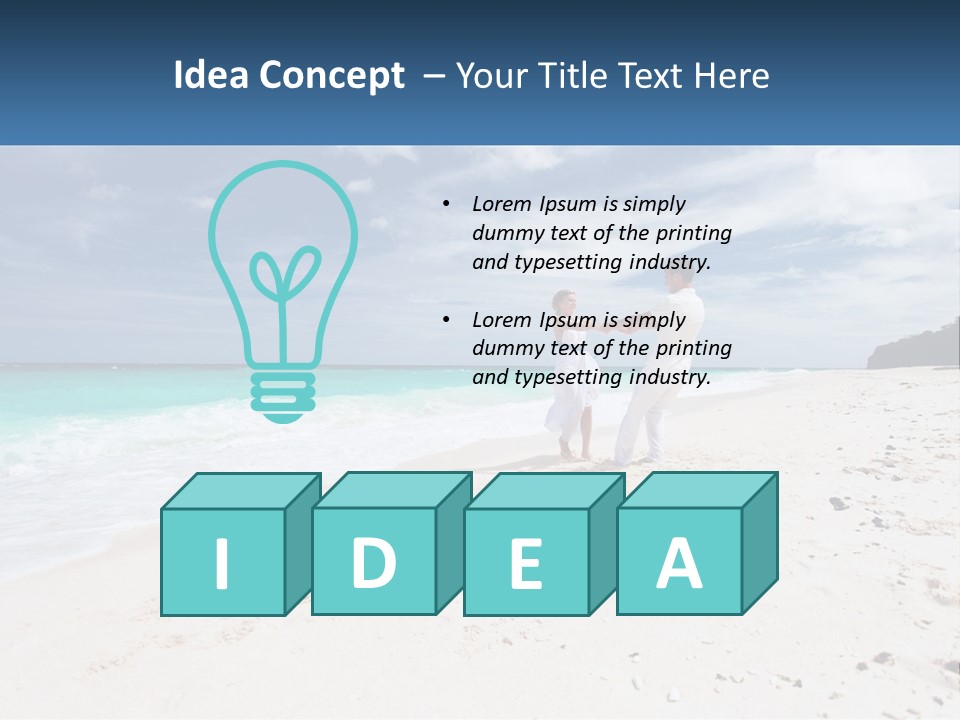 A Man And Woman On A Beach Holding Hands PowerPoint Template