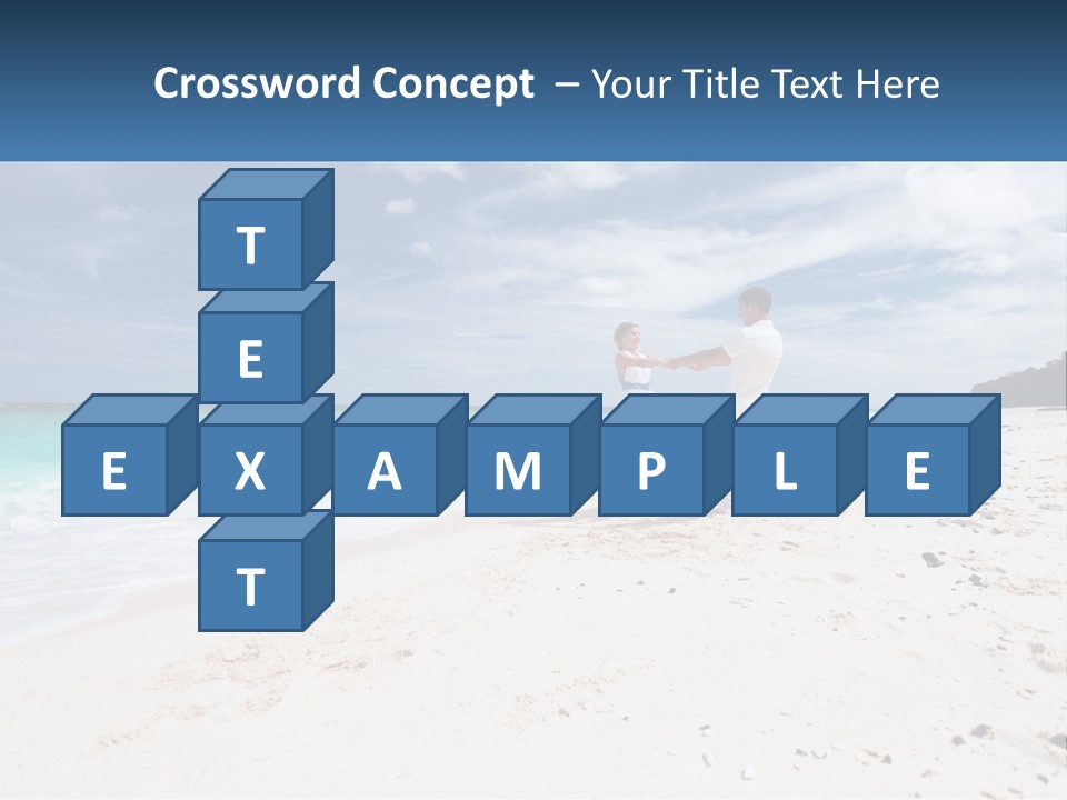 A Man And Woman On A Beach Holding Hands PowerPoint Template