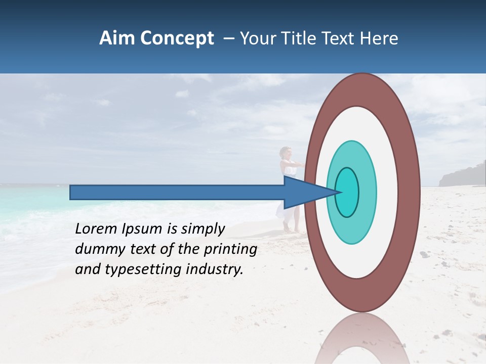 A Man And Woman On A Beach Holding Hands PowerPoint Template