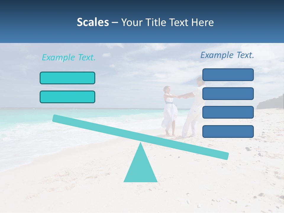 A Man And Woman On A Beach Holding Hands PowerPoint Template