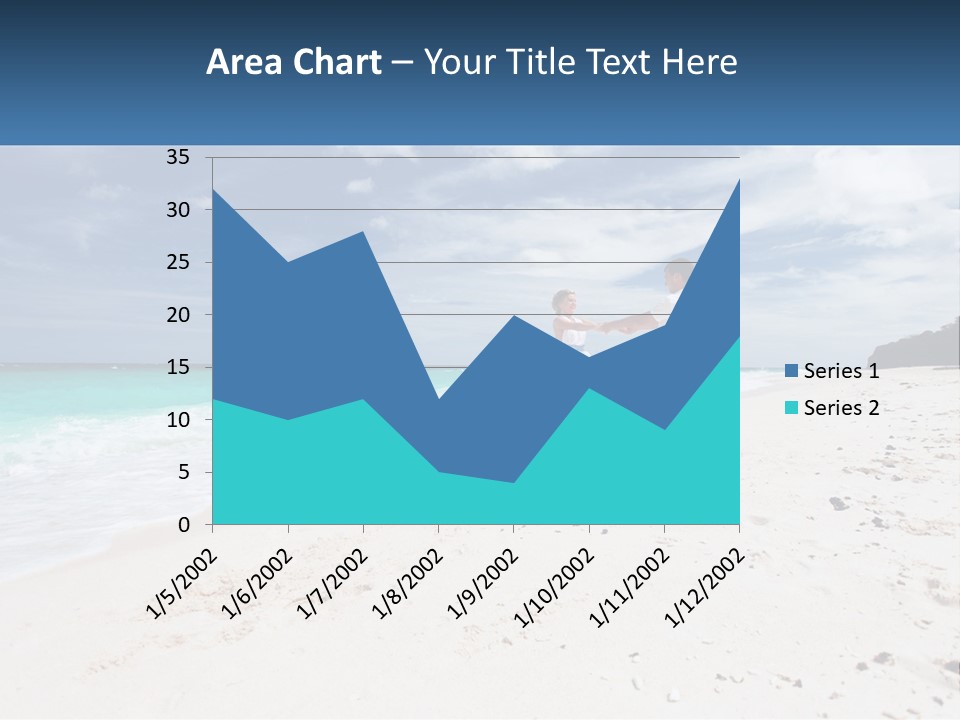A Man And Woman On A Beach Holding Hands PowerPoint Template