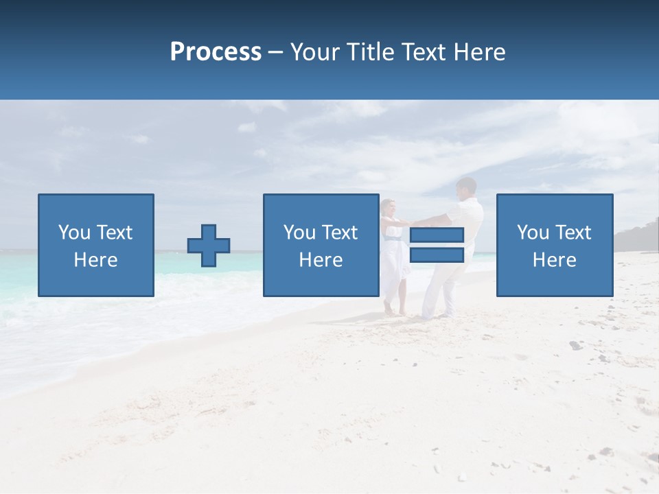 A Man And Woman On A Beach Holding Hands PowerPoint Template