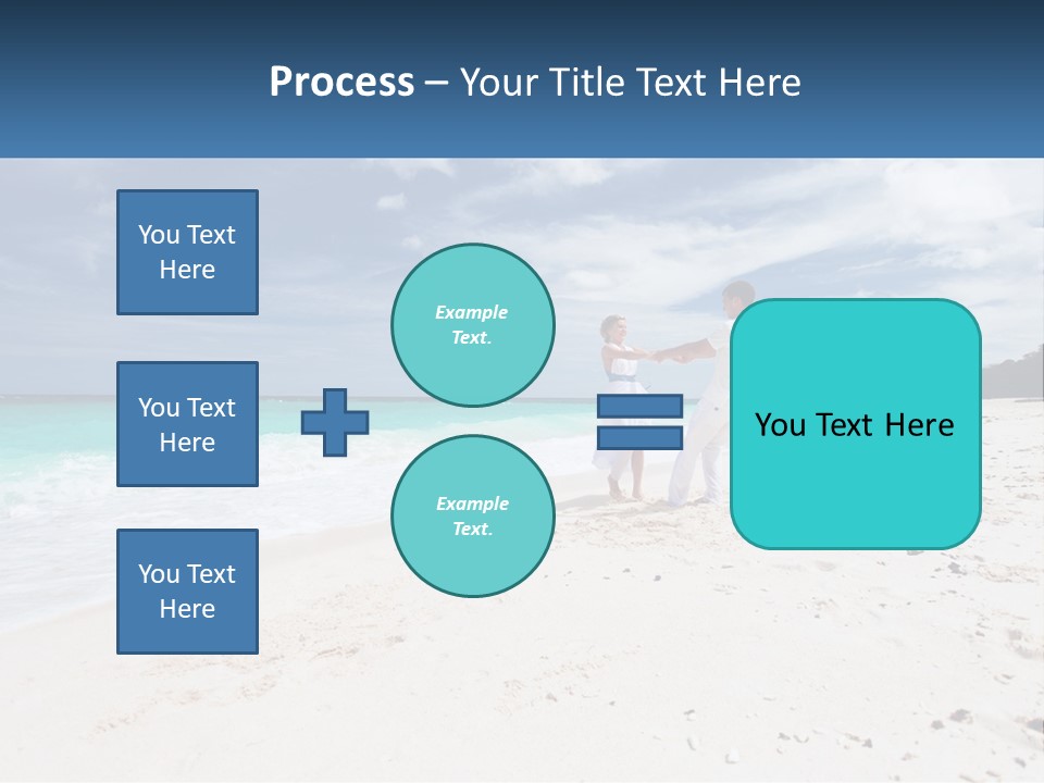 A Man And Woman On A Beach Holding Hands PowerPoint Template