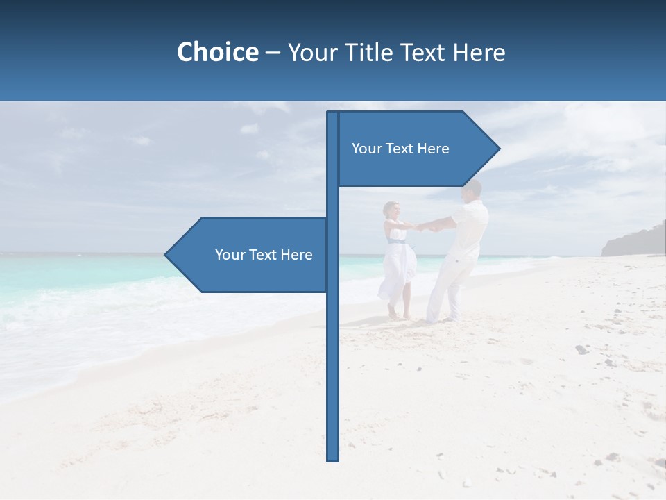 A Man And Woman On A Beach Holding Hands PowerPoint Template