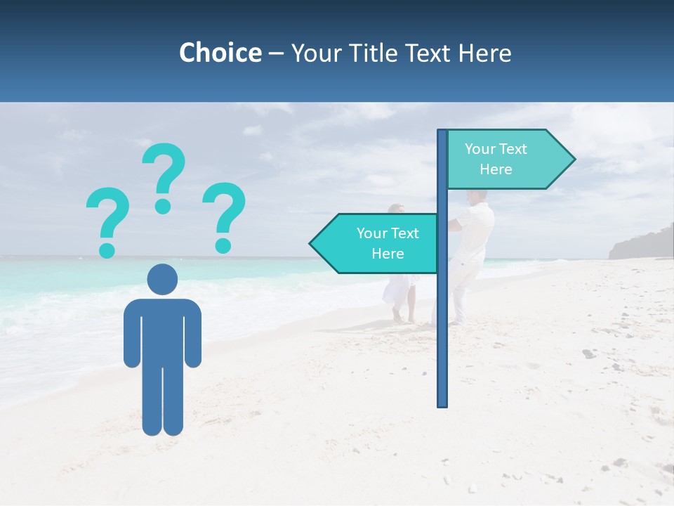 A Man And Woman On A Beach Holding Hands PowerPoint Template