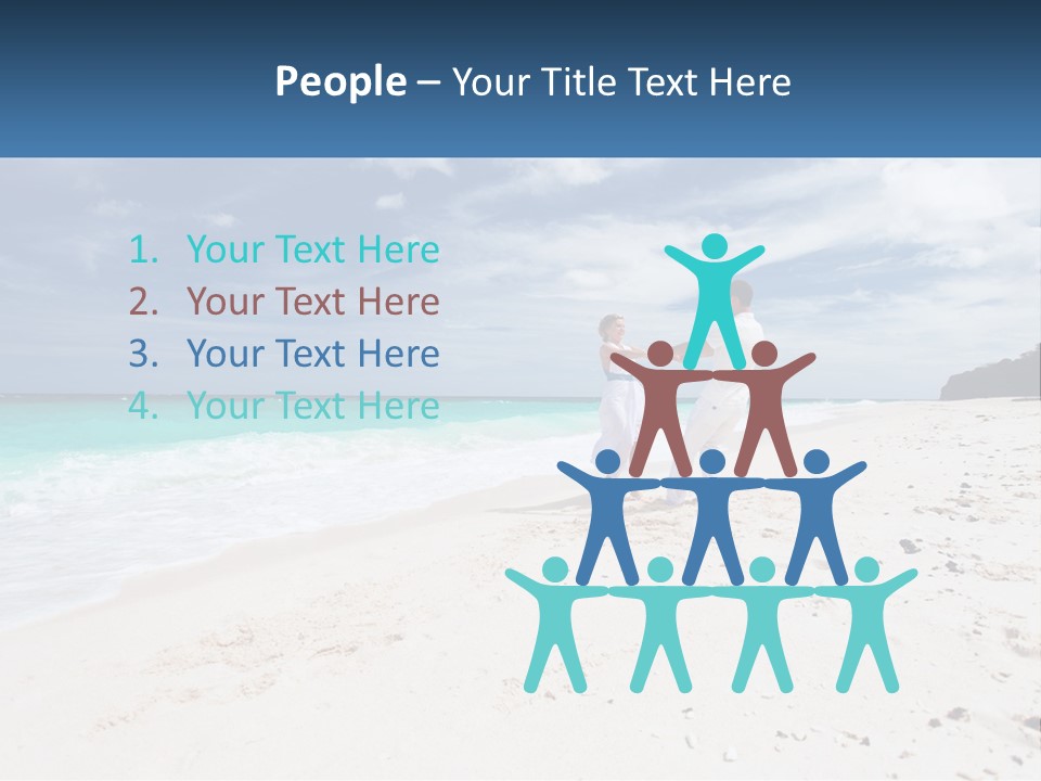 A Man And Woman On A Beach Holding Hands PowerPoint Template