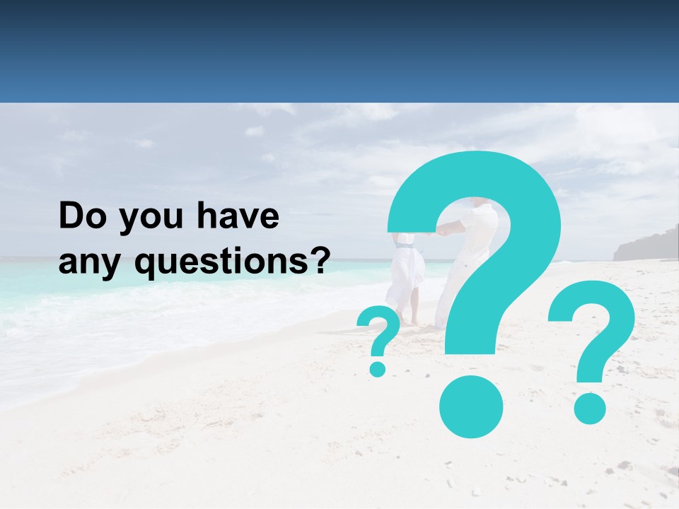 A Man And Woman On A Beach Holding Hands PowerPoint Template