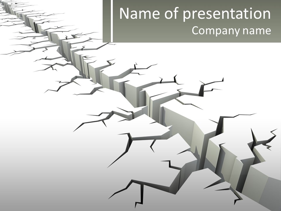 A Crack In The Ground With A White Background PowerPoint Template