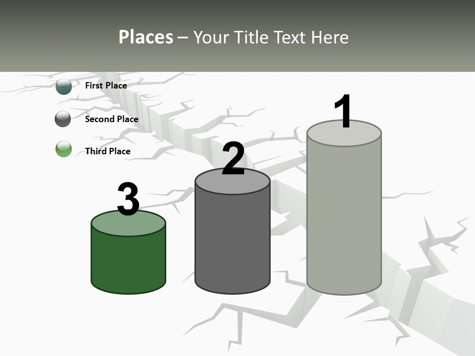 A Crack In The Ground With A White Background PowerPoint Template