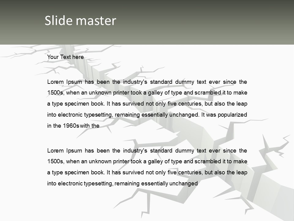 A Crack In The Ground With A White Background PowerPoint Template