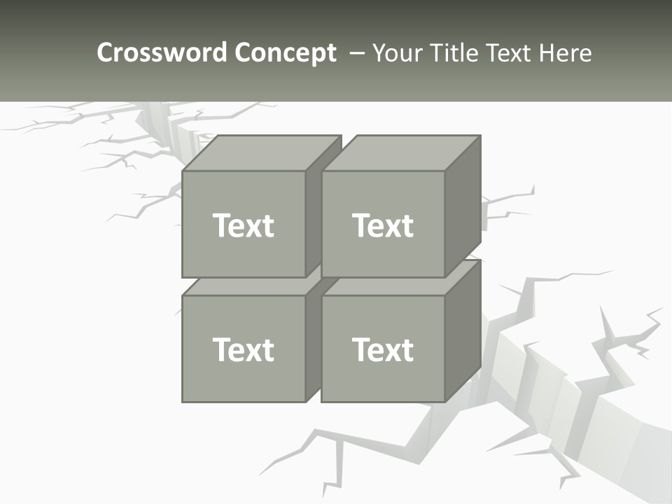 A Crack In The Ground With A White Background PowerPoint Template