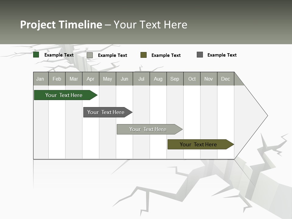 A Crack In The Ground With A White Background PowerPoint Template