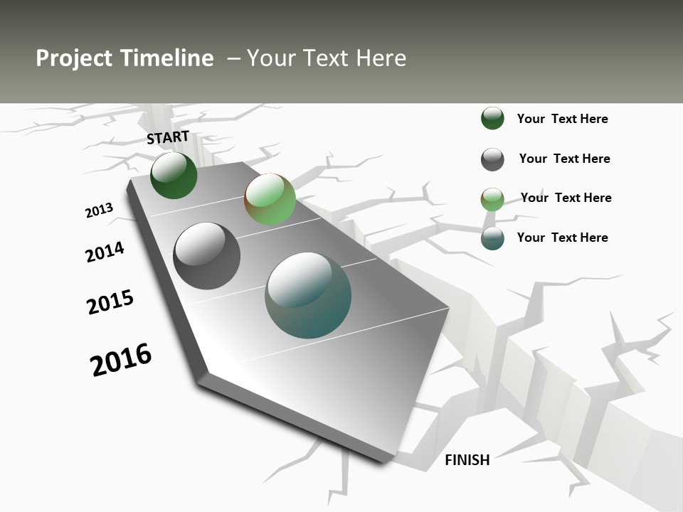 A Crack In The Ground With A White Background PowerPoint Template