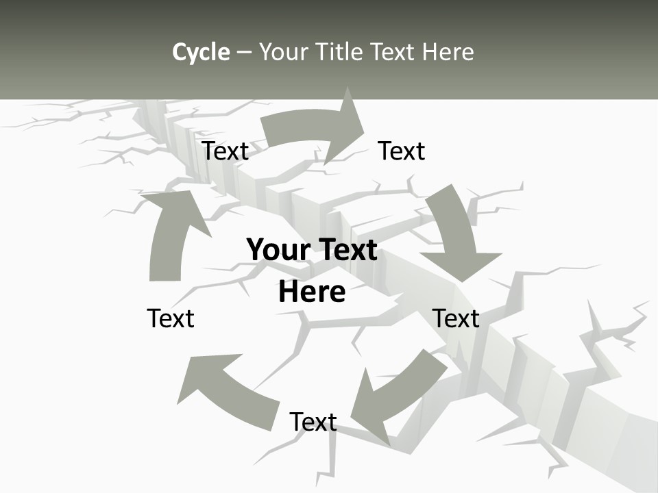 A Crack In The Ground With A White Background PowerPoint Template