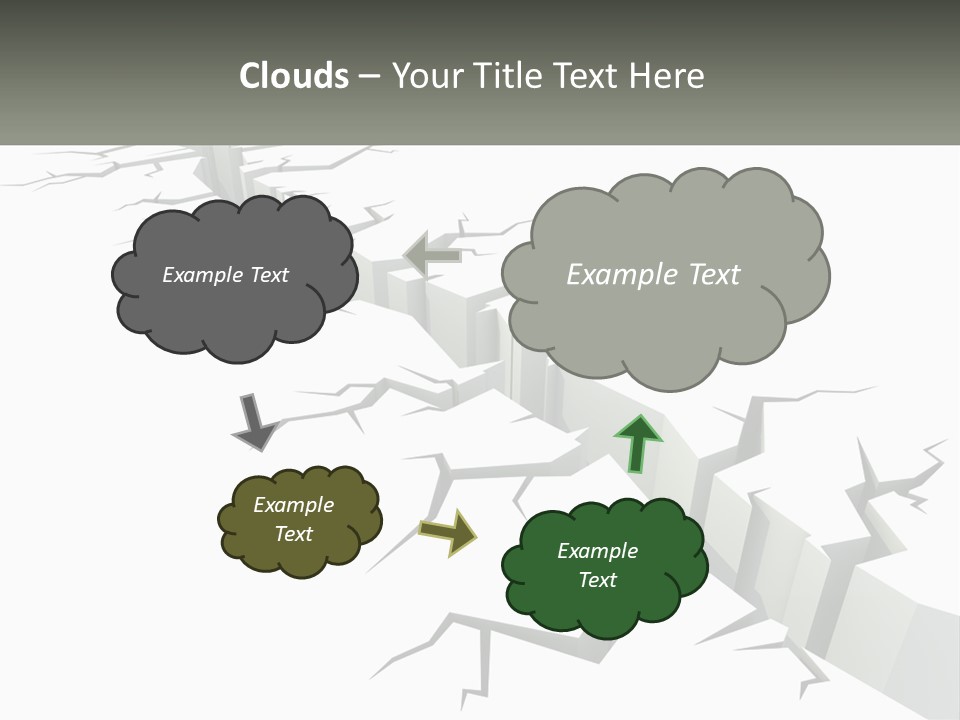 A Crack In The Ground With A White Background PowerPoint Template