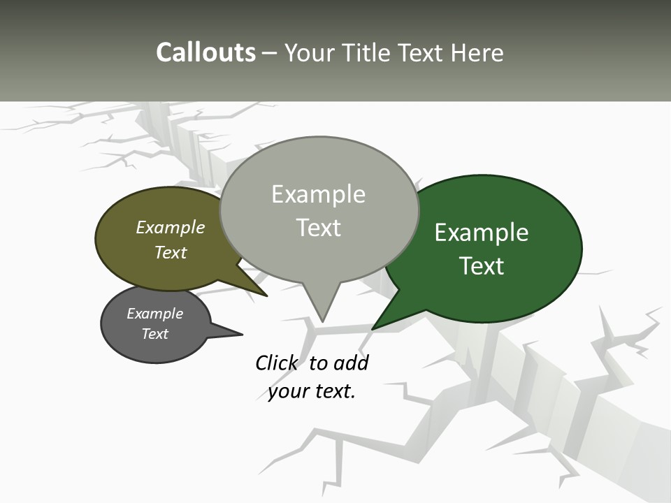 A Crack In The Ground With A White Background PowerPoint Template
