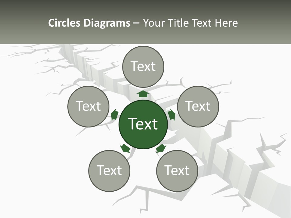 A Crack In The Ground With A White Background PowerPoint Template