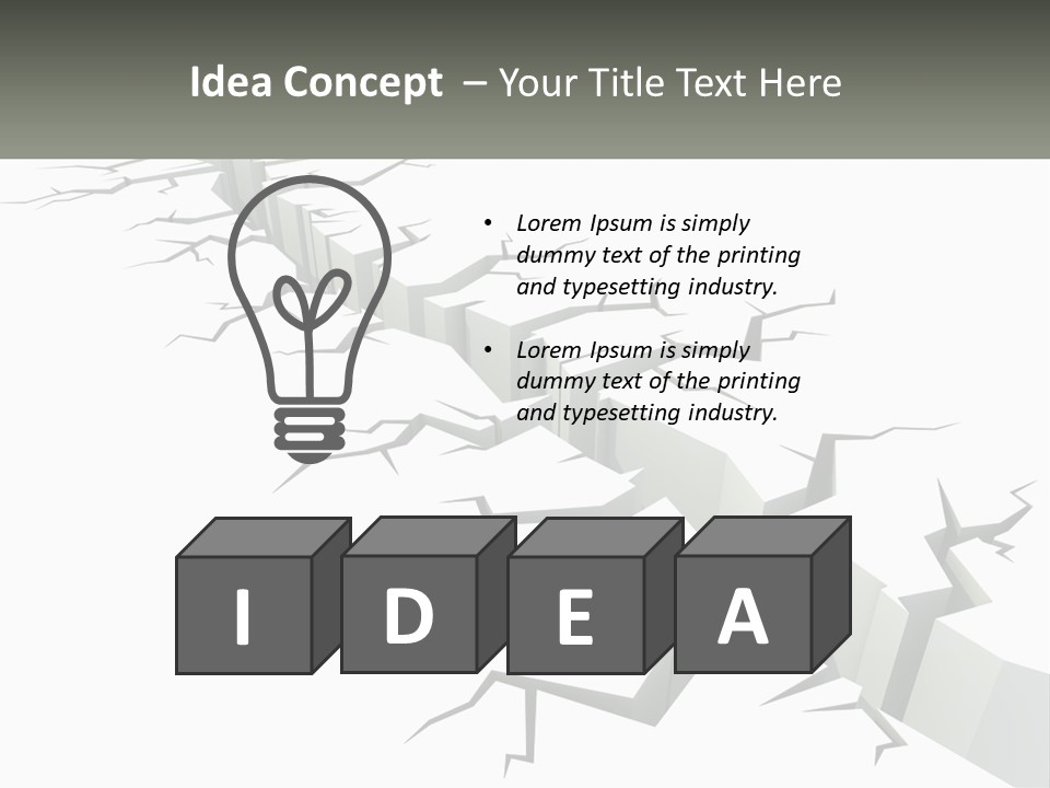 A Crack In The Ground With A White Background PowerPoint Template