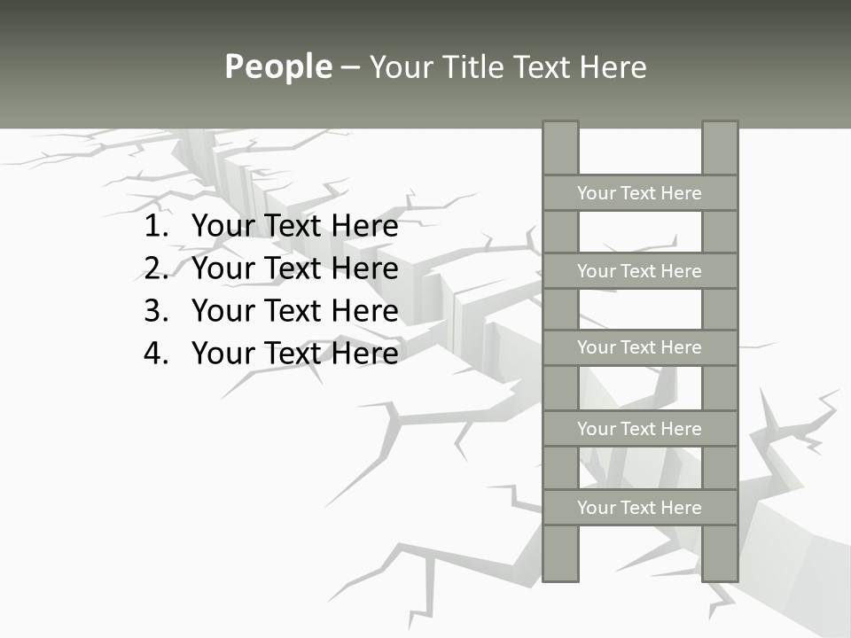 A Crack In The Ground With A White Background PowerPoint Template