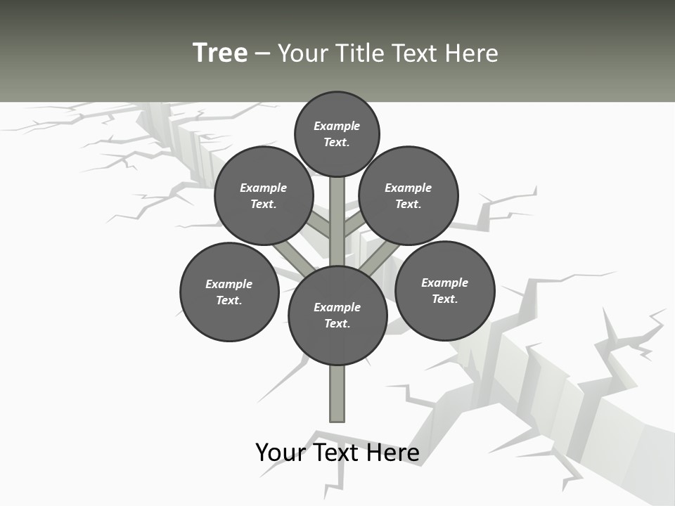 A Crack In The Ground With A White Background PowerPoint Template