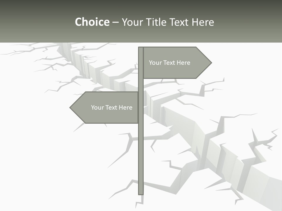 A Crack In The Ground With A White Background PowerPoint Template