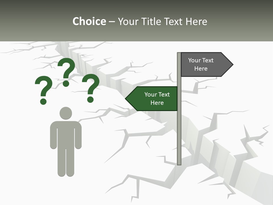 A Crack In The Ground With A White Background PowerPoint Template