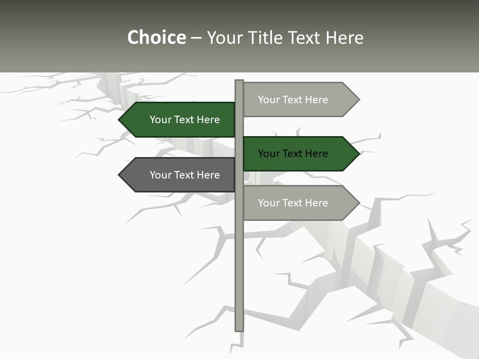 A Crack In The Ground With A White Background PowerPoint Template