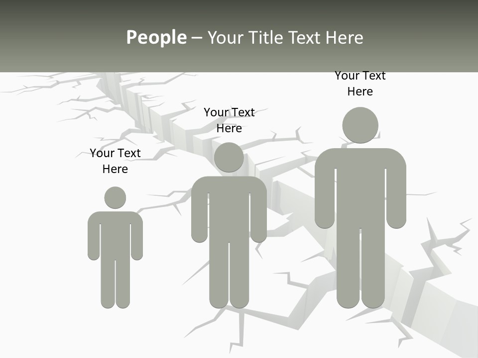 A Crack In The Ground With A White Background PowerPoint Template