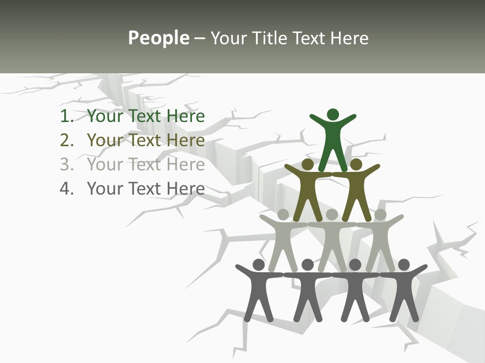 A Crack In The Ground With A White Background PowerPoint Template