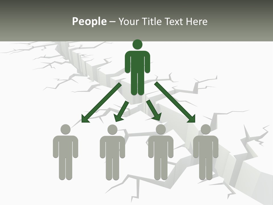 A Crack In The Ground With A White Background PowerPoint Template