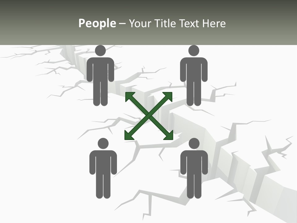 A Crack In The Ground With A White Background PowerPoint Template