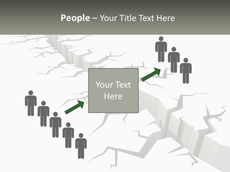 A Crack In The Ground With A White Background PowerPoint Template