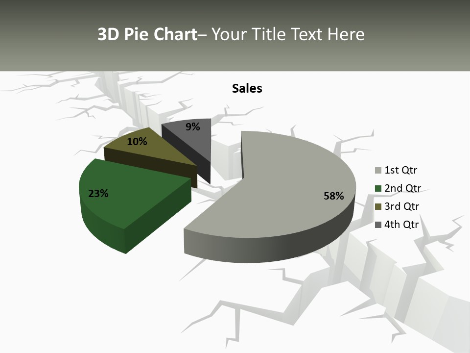 A Crack In The Ground With A White Background PowerPoint Template