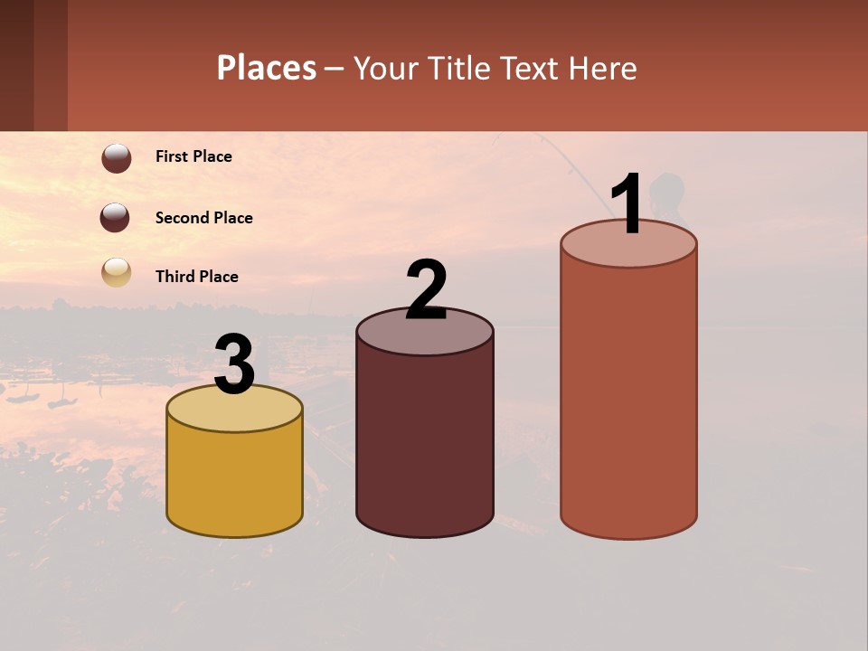 A Man Standing On A Boat Holding A Fishing Pole PowerPoint Template