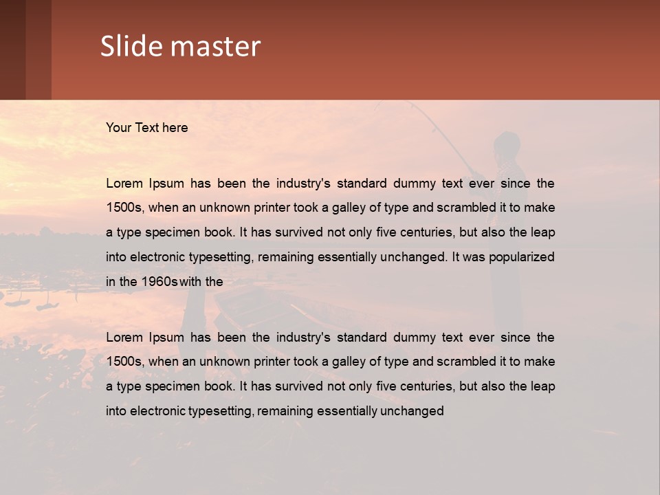 A Man Standing On A Boat Holding A Fishing Pole PowerPoint Template