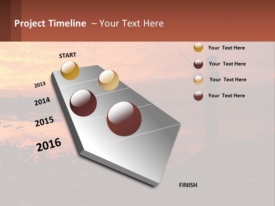 A Man Standing On A Boat Holding A Fishing Pole PowerPoint Template