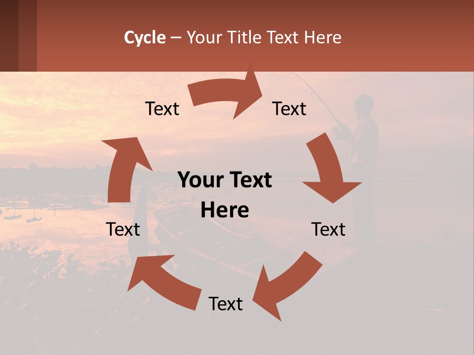 A Man Standing On A Boat Holding A Fishing Pole PowerPoint Template