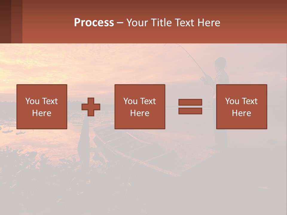 A Man Standing On A Boat Holding A Fishing Pole PowerPoint Template