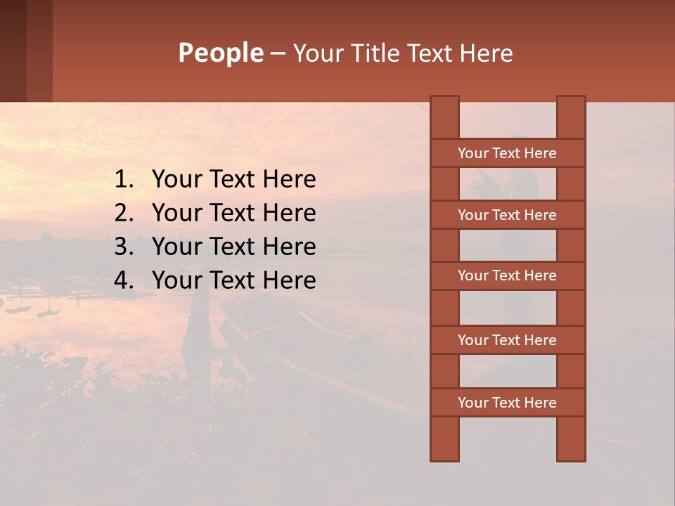 A Man Standing On A Boat Holding A Fishing Pole PowerPoint Template