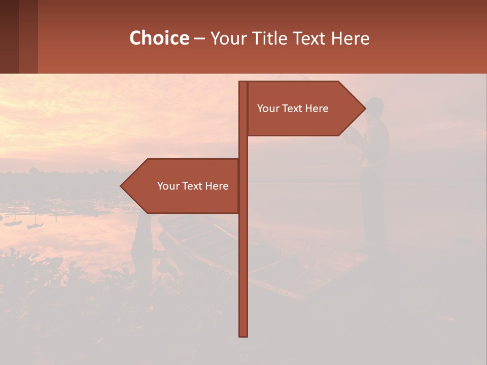 A Man Standing On A Boat Holding A Fishing Pole PowerPoint Template