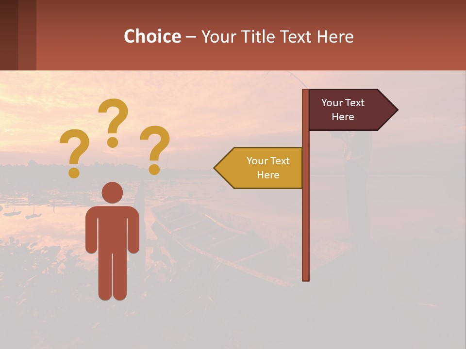 A Man Standing On A Boat Holding A Fishing Pole PowerPoint Template