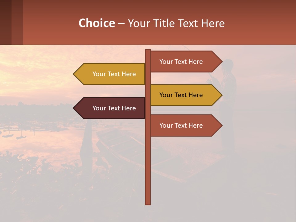 A Man Standing On A Boat Holding A Fishing Pole PowerPoint Template