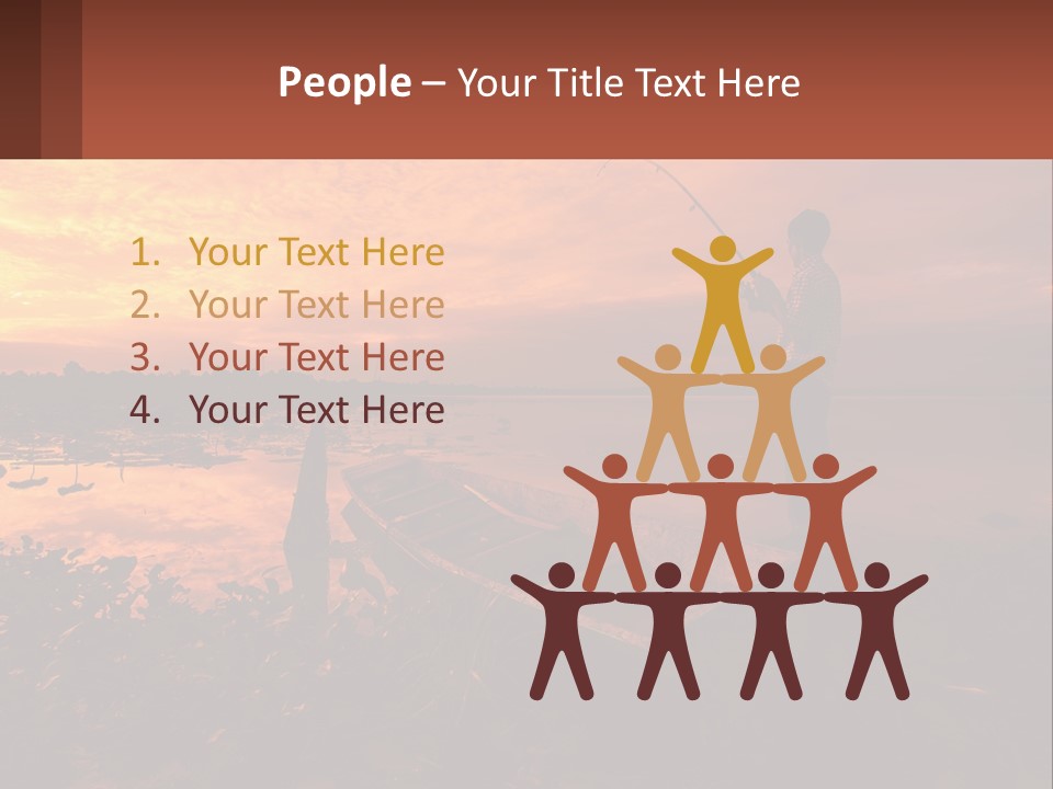 A Man Standing On A Boat Holding A Fishing Pole PowerPoint Template