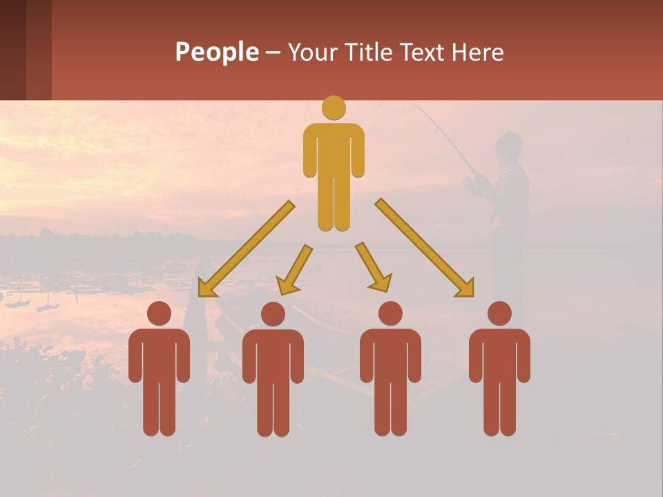 A Man Standing On A Boat Holding A Fishing Pole PowerPoint Template