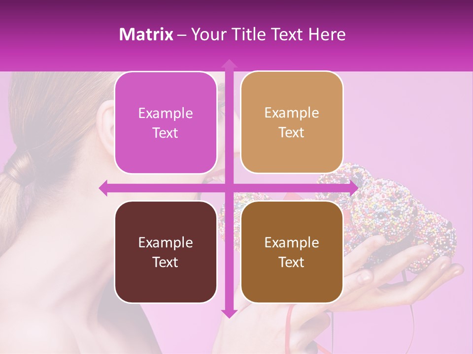 A Woman Biting Into A Donut With Sprinkles On It PowerPoint Template