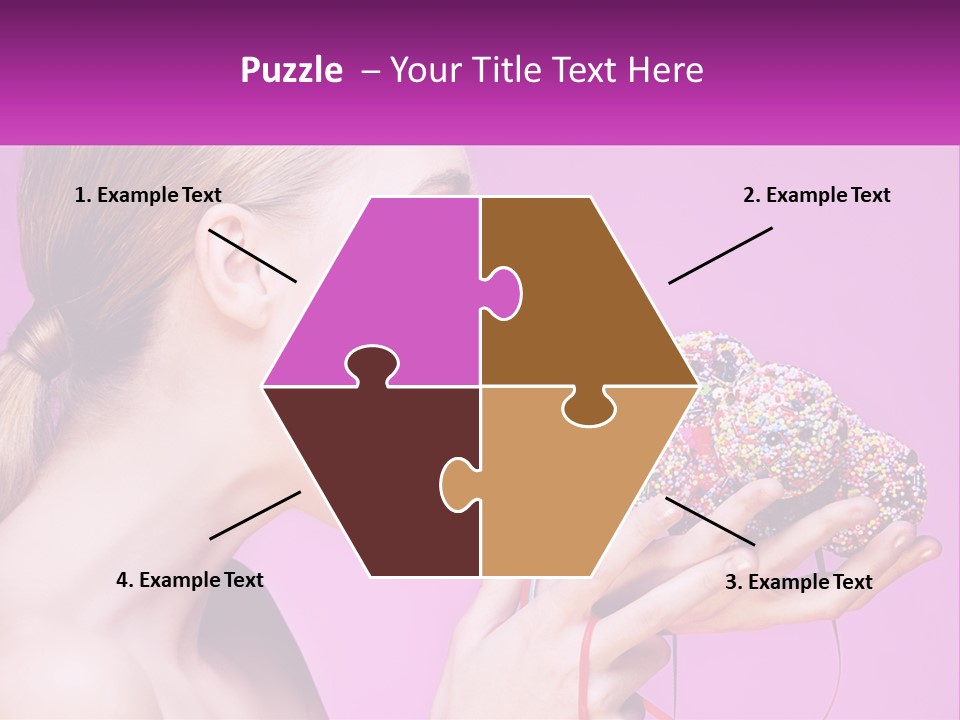 A Woman Biting Into A Donut With Sprinkles On It PowerPoint Template