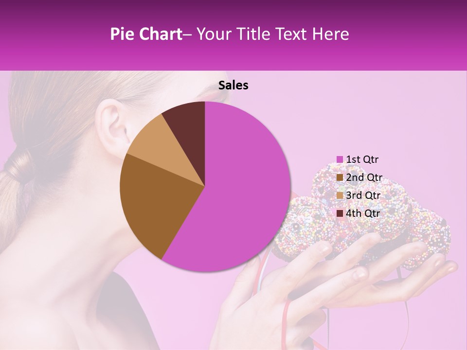 A Woman Biting Into A Donut With Sprinkles On It PowerPoint Template