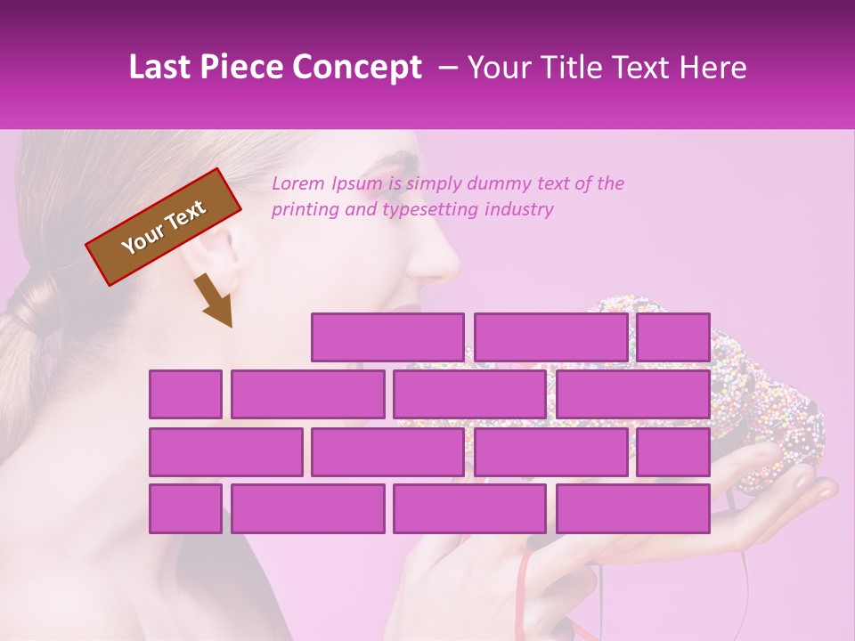 A Woman Biting Into A Donut With Sprinkles On It PowerPoint Template