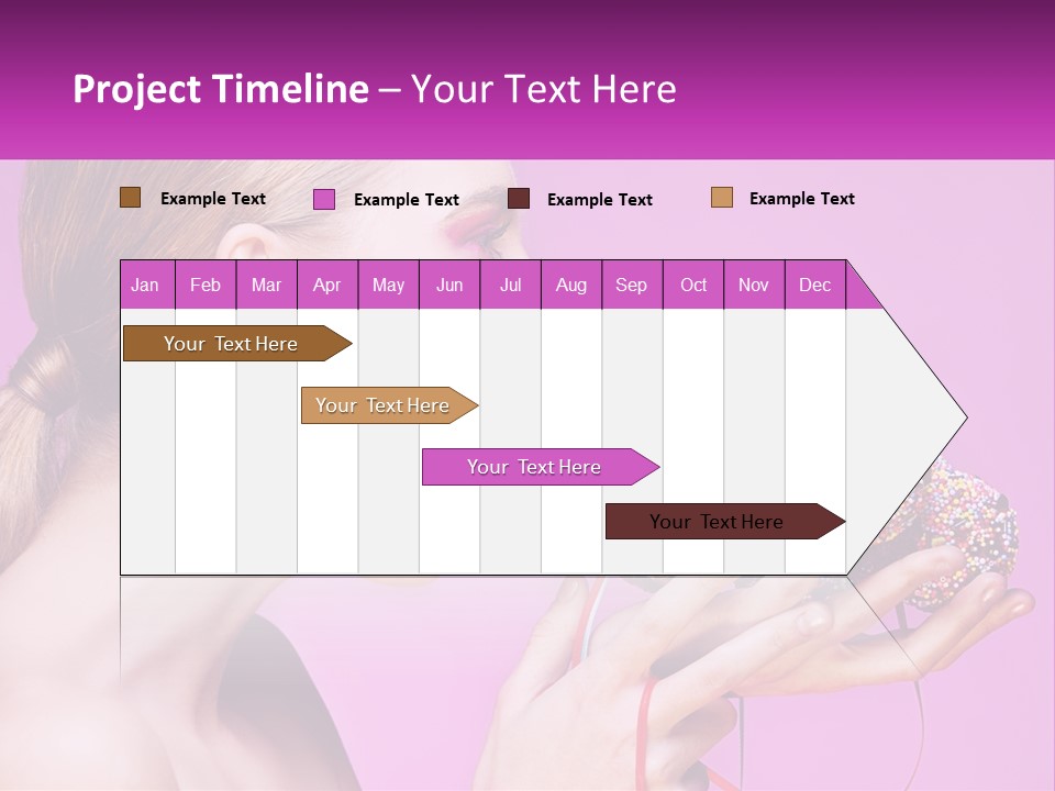 A Woman Biting Into A Donut With Sprinkles On It PowerPoint Template